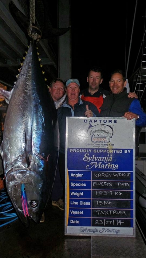 Sydney woman lands monster bluefin